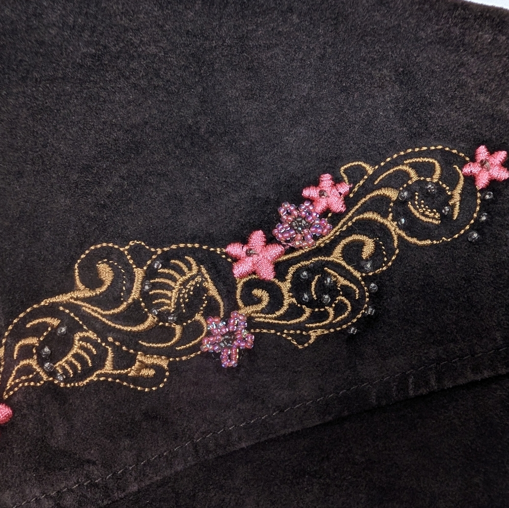 Pendleton Leather Embroidered Vest - image 8